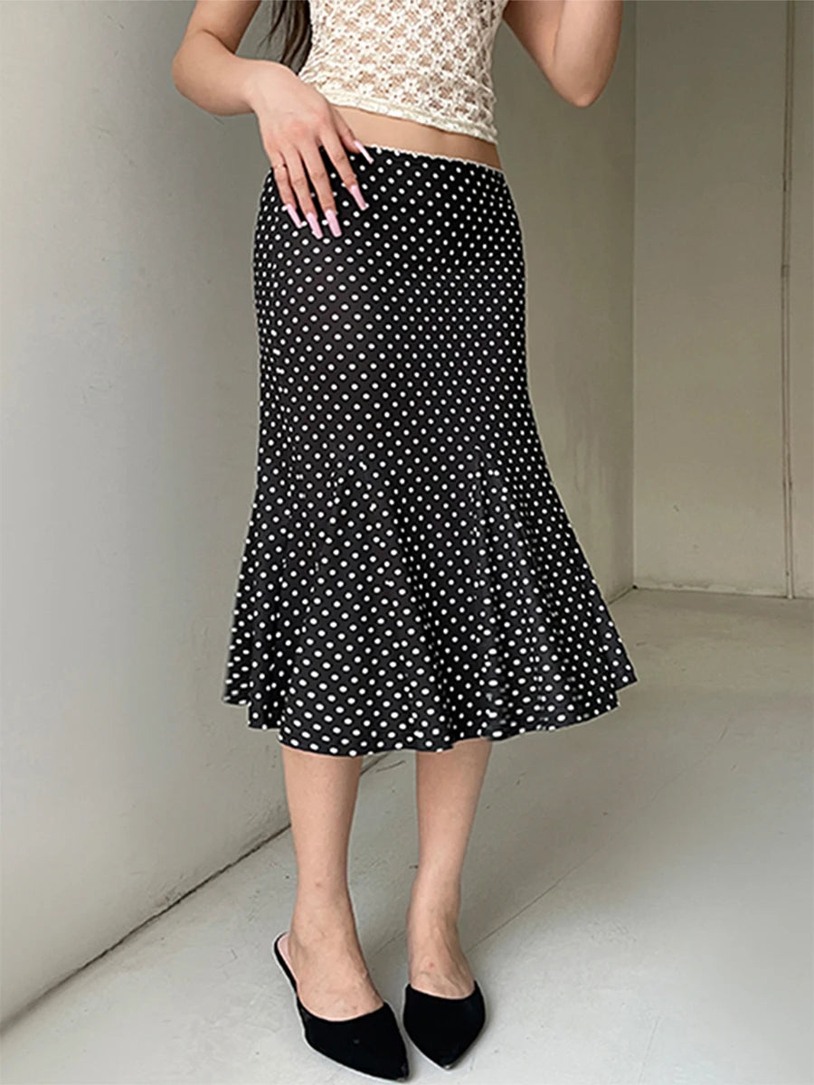 Everyday Dot Midi Skirt Classic